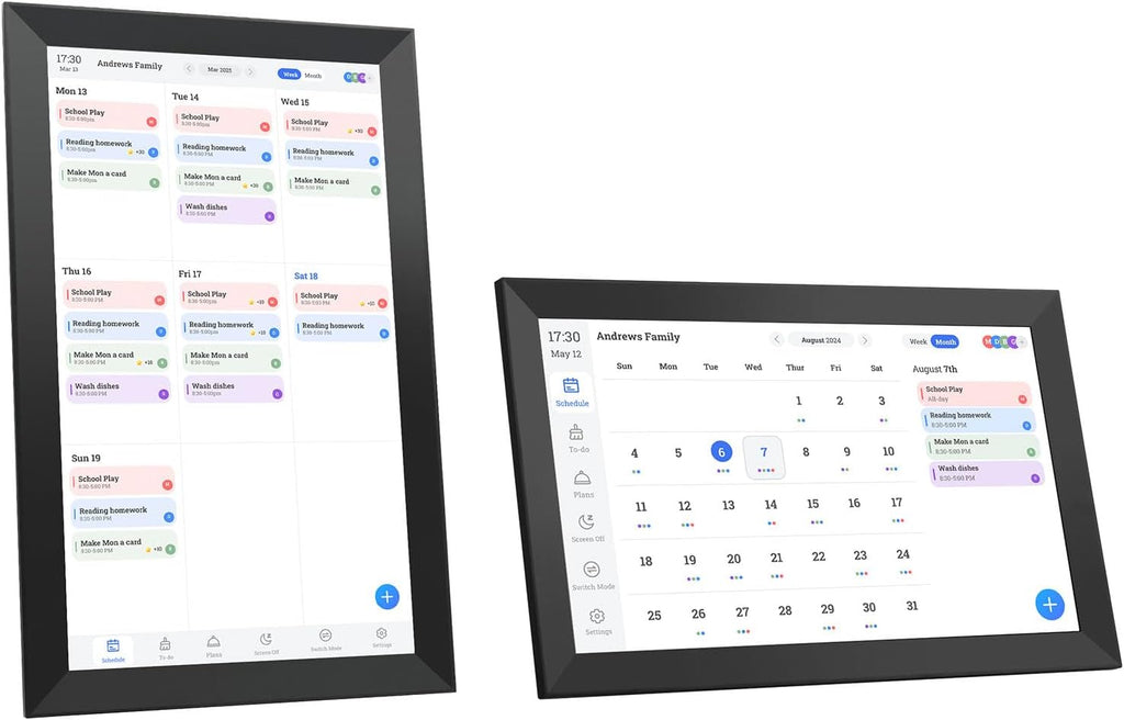 Smart Digital Calendar, Interactive Wall Desk Mounted Planner, 1080P HD Display, for Meal Planning, Chores, Family Schedule Management (US)
