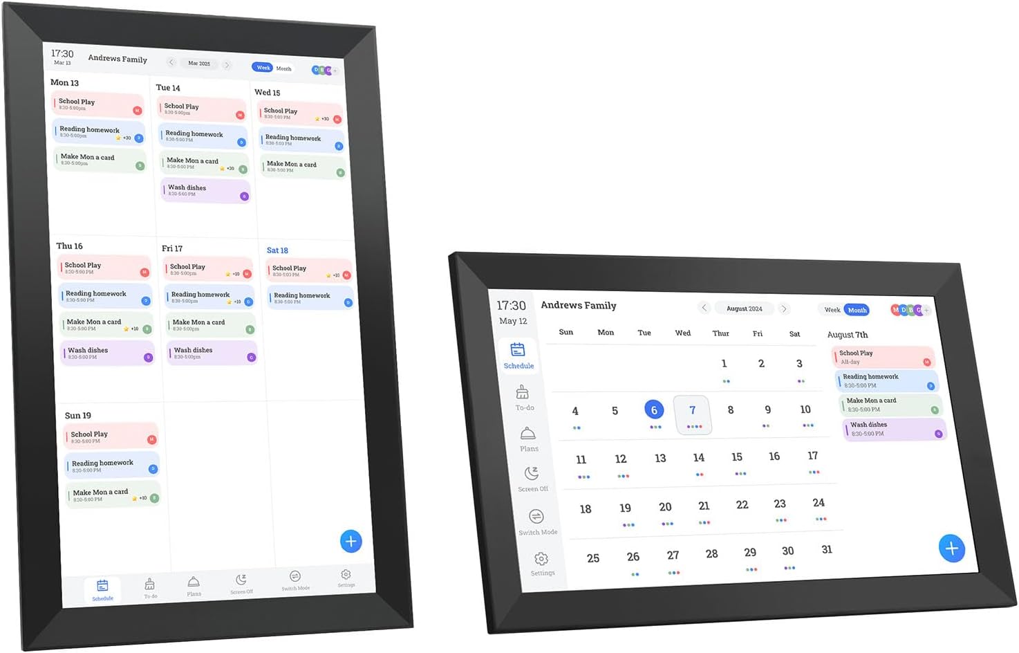 Smart Digital Calendar, Interactive Wall Desk Mounted Planner, 1080P HD Display, for Meal Planning, Chores, Family Schedule Management (US)