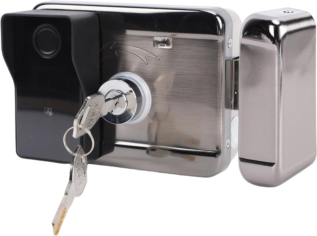 Smart Gate Lock, 5 in 1 Double Sided Fingerprint Locks with Password Card Key Wireless APP Control 290 Users Capacity Electronic Deadbolt Set for Garden Fence Yard