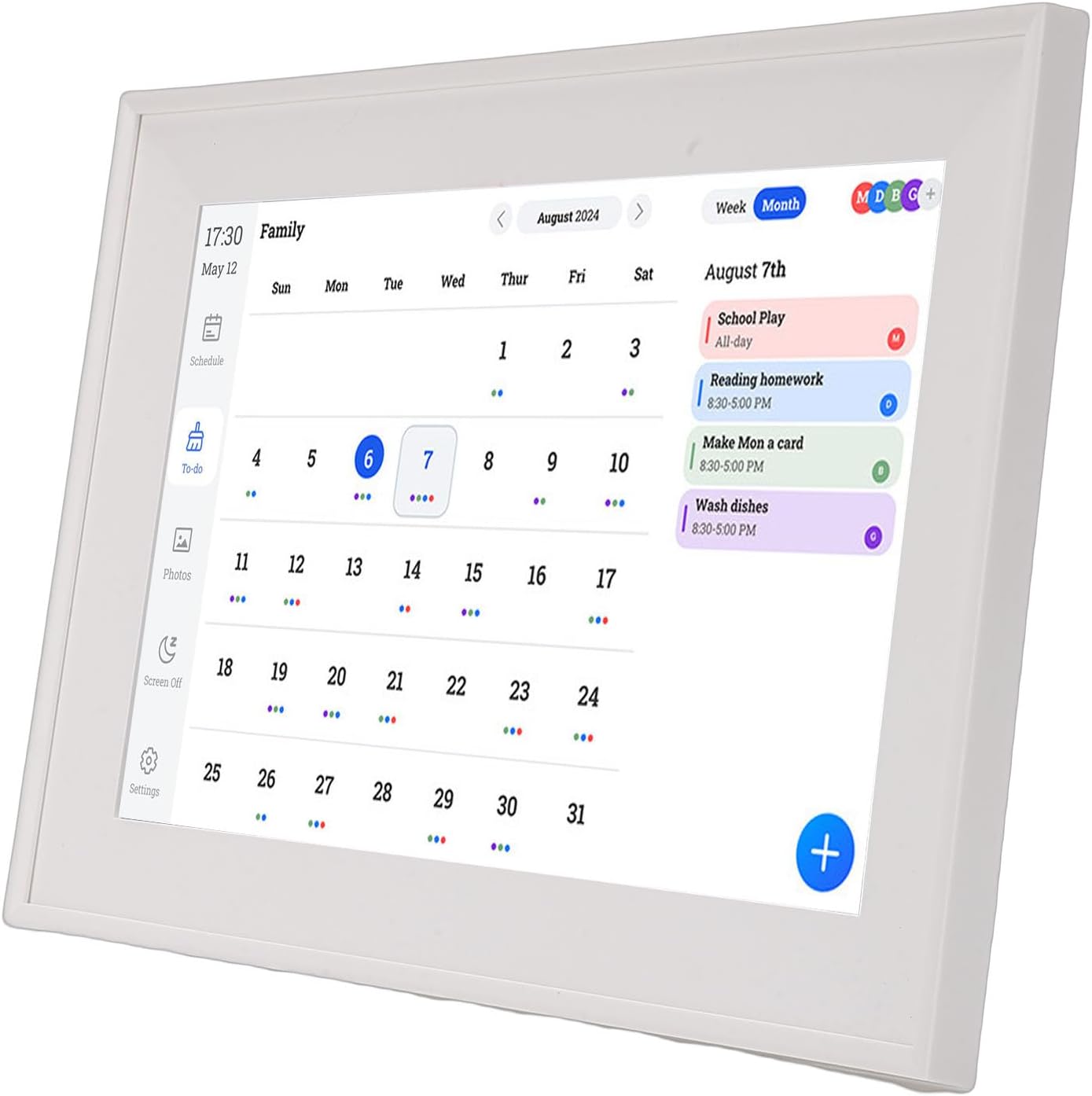 Digital Calendar, 10.1 Inch LCD Touch Screen Family Planner with WiFi Sync, Smart Photo Frame, Digital Display for Home Office Schedule