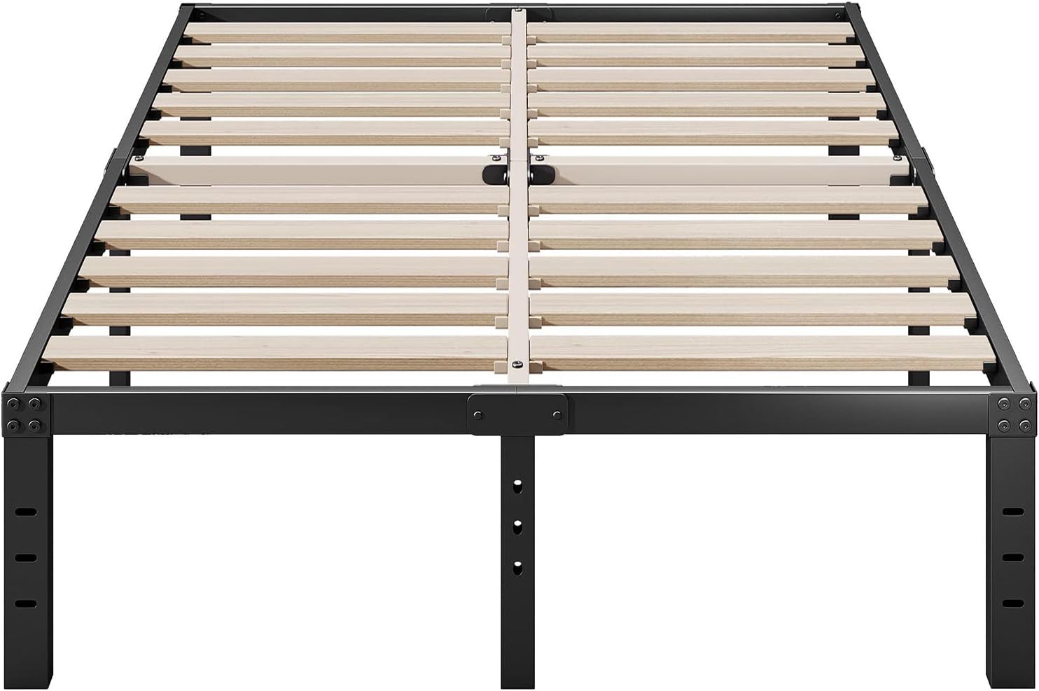 ZIYOO King Size Bed Frame, 16 Inch High 3' Wide Wood Slats Metal Platform, Heavy Duty 3500 lbs Support, No Box Spring Needed Mattress Foundation, Noise Free, Non-Slip, Simple Assembly