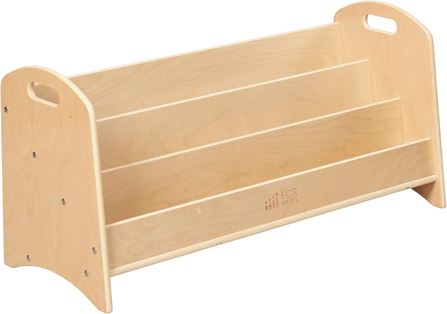 ECR4Kids 3-Shelf Floor Book Display with Handles, 36in, Children's Furniture, Natural