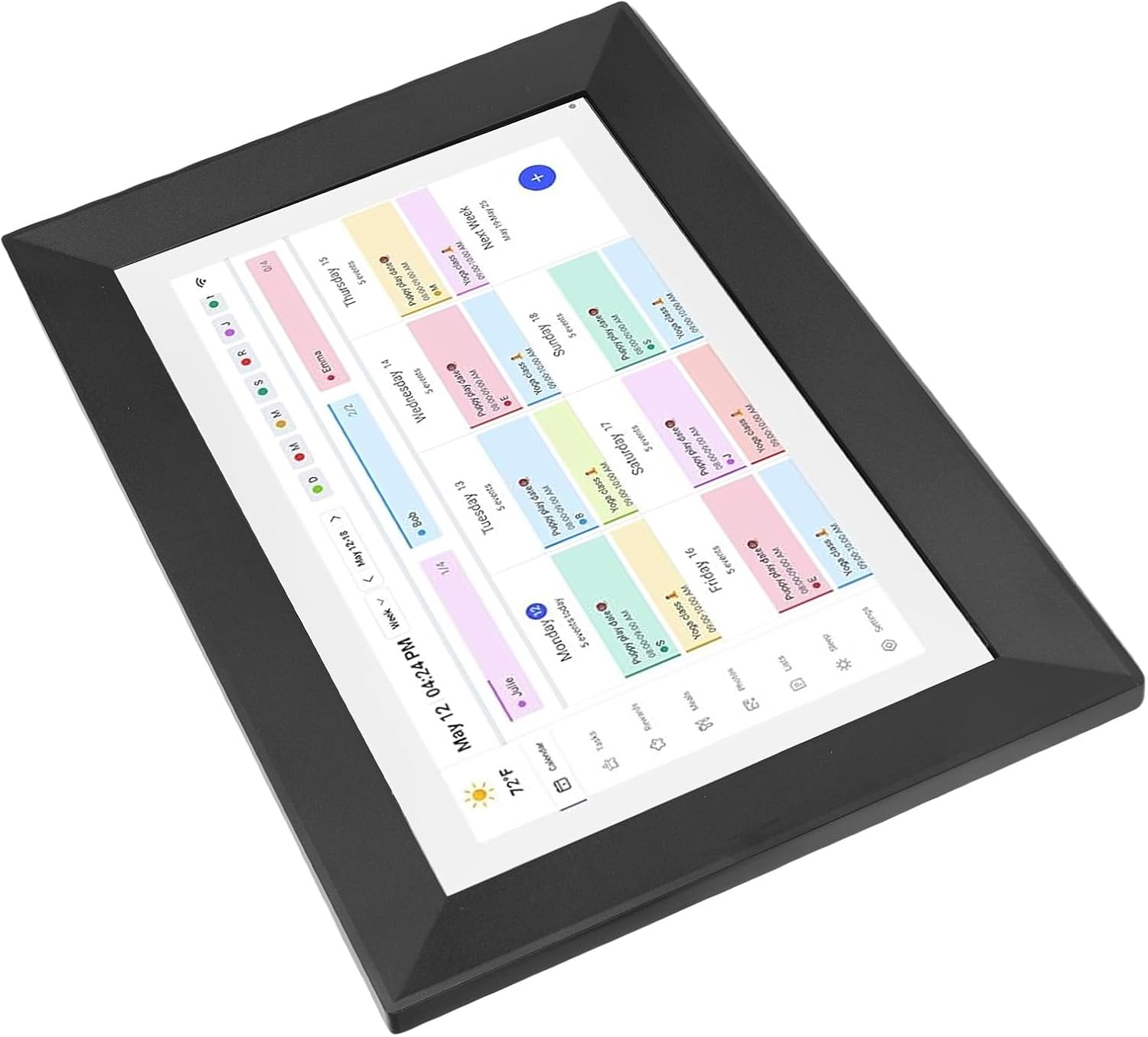 Alomejor 10.0 Inch Smart Digital Calendar, WiFi Touchscreen Family Planner with Sync Schedules Meal Plans Housework Tracking, for Home Office Wall Mount Photo Frame (US Plug)