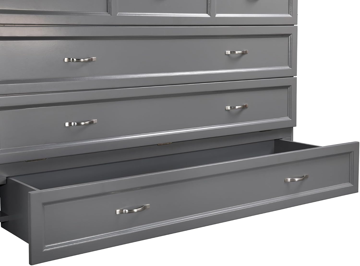 AFI Deerfield Murphy Bed Chest with Charging Station, Queen, Grey