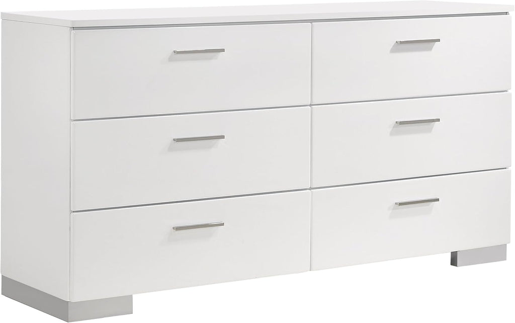 White High Gloss 4-piece Full Bedroom Set