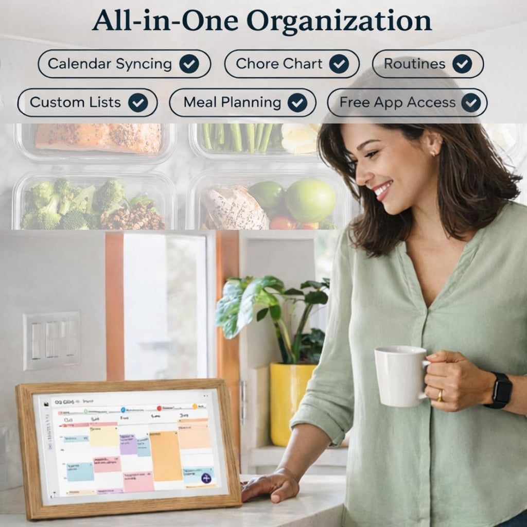 Azpen LifeHub Calendar: 15.6-inch Digital Calendar & Wireless Photo Frame, Wall Planner, Chore Chart, Smart Touchscreen Interactive Display for Family Schedules – Kickstand Included, Great for Organizing Your 2026 Calendar