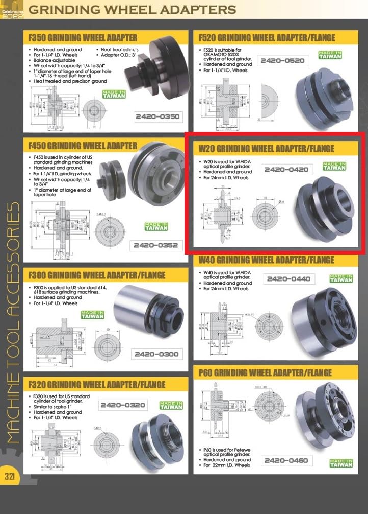 HHIP 2420-0420 W20 Waida Grinding Wheel Adapter