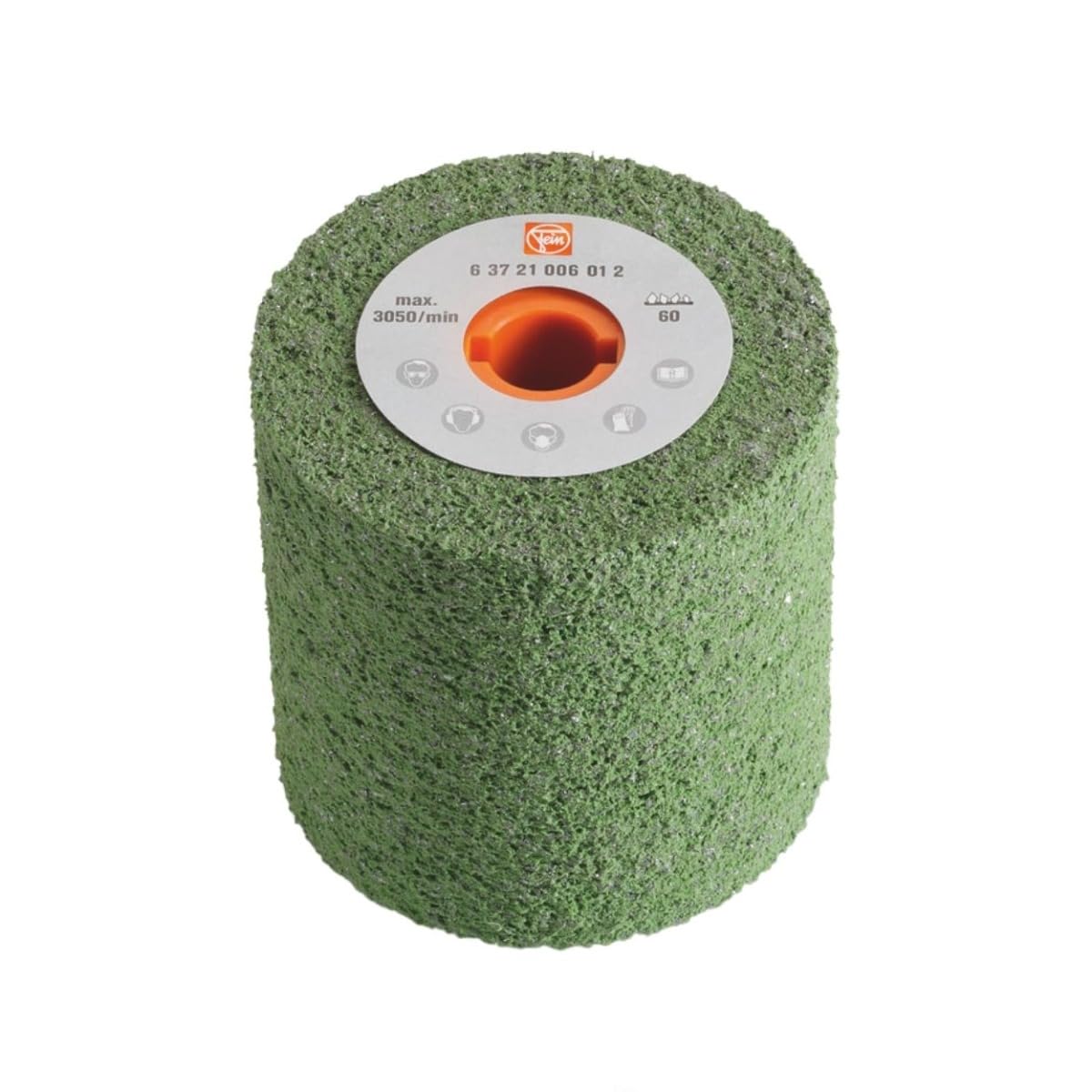 Fein Gum Wheel for Metal Finishing on WPO 14-25 E-Stainless Steel Professional Set and WPO 14-25 E - Medium, Heavy-Duty, 60 Grit, 4' x 4' Diameter, 3/4' Bore - 63721006012