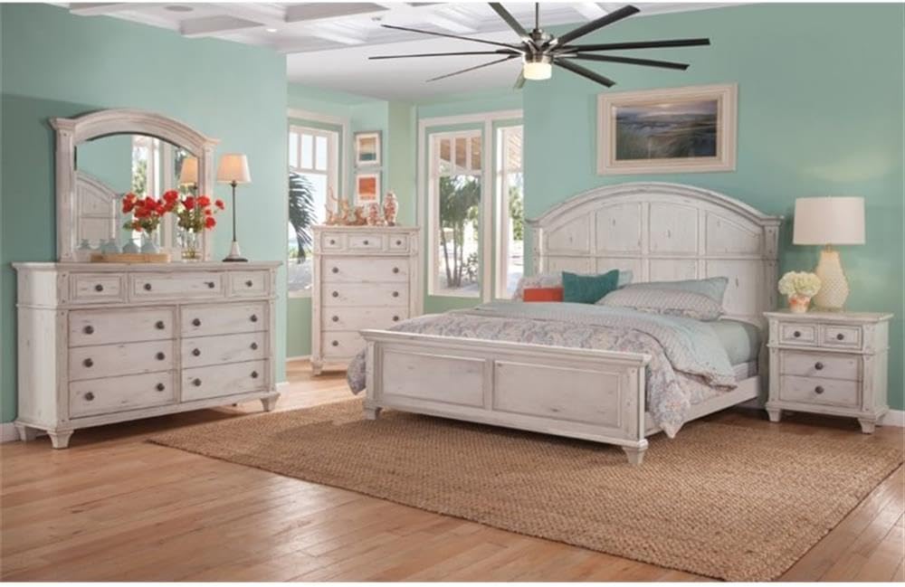 American Woodcrafters Sedona Antique White Wood 3-Drawer Nightstand