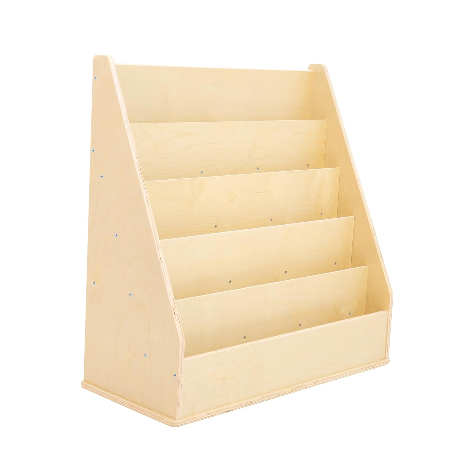 Factory Direct Partners Birch Book Display Stand, 5-Shelf Storage for Kid's Books and Magazines, Children's Furniture for Bedroom, Playroom, Daycare, Preschool or Classroom - Natural, 13132-NT