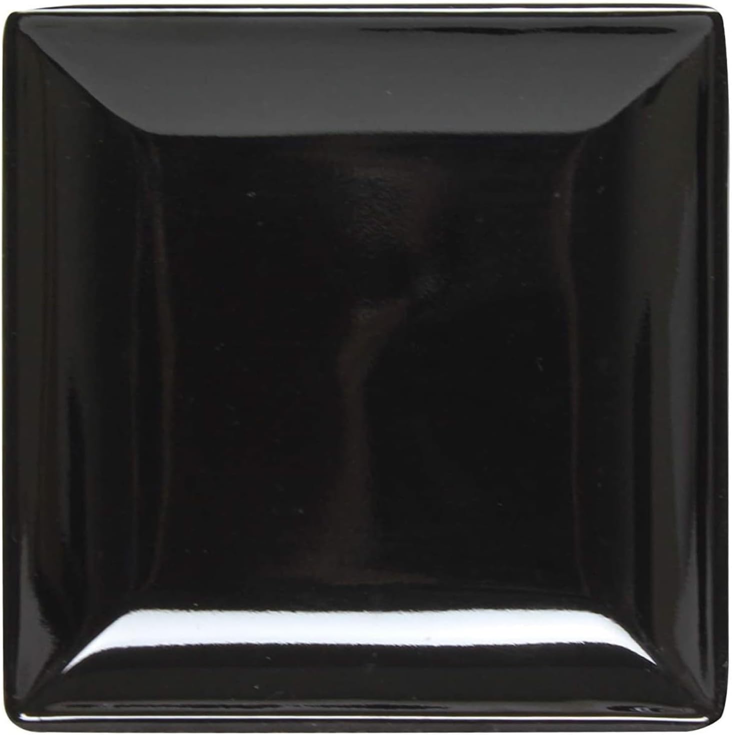 TrueCraftware- 7-1/4' x 7-1/4' Square Plate Classic Black Dinnerware Melamine Set of 12- Dishwasher Safe Reusable Dinner Plates Durable Lightweight Dinnerware for Dinner Dishes