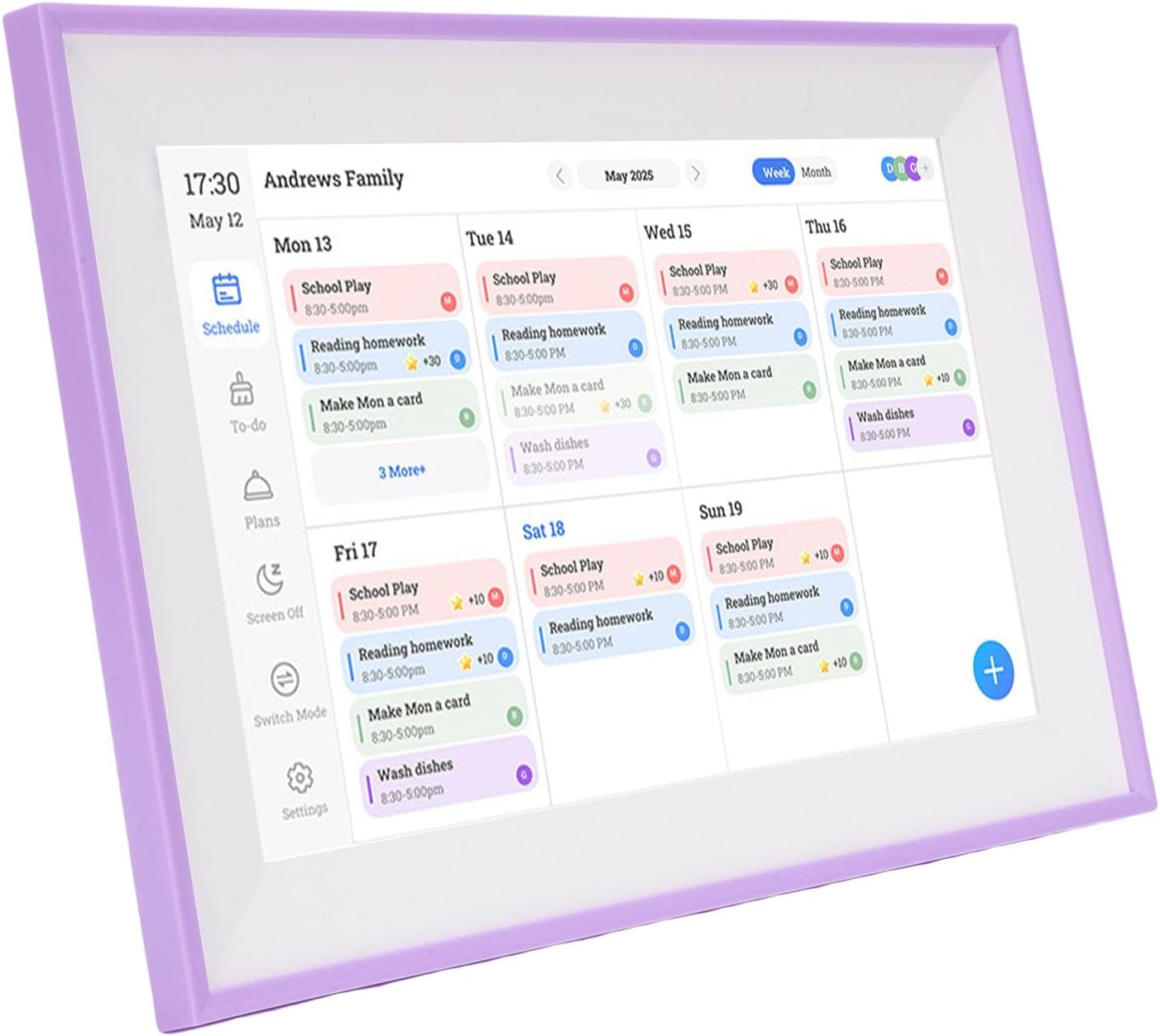 GOWENIC 10.1 Inch Smart Digital Calendar Planner and Chore Chart, IPS HD Touchscreen Interactive Display for Family Schedules, Digital Calendar for Home and Office
