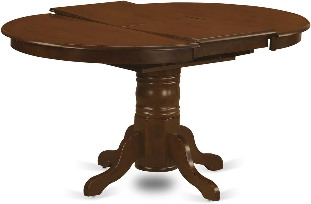 East West Furniture KEVA7-ESP-W 7 Piece Dining Set Consist of an Oval Dining Room Table with Butterfly Leaf and 6 Wood Seat Chairs, 42x60 Inch, Espresso