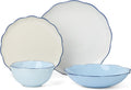 Kate Spade Dinnerware Set, Garden Party Blue 16-Piece Dinnerware Set, Service For 4, Stoneware Material, Dishwasher Safe, Microwave Safe, Home, Bowls, Dish Sets, Dinner Dishes (Blue, 16 Pieces)