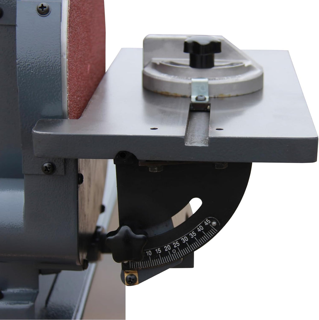 Belt and Disc Sander, 6x48 Belt, 10in Disc, KAKA INDUSTRIAL BTM-250 | Tilting tables for angled sanding