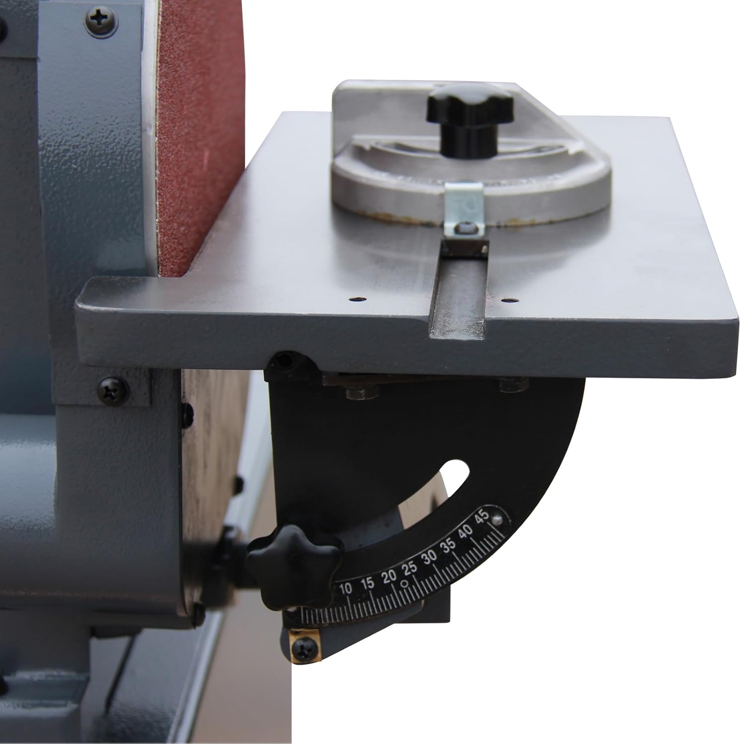 Belt and Disc Sander, 6x48 Belt, 10in Disc, KAKA INDUSTRIAL BTM-250 | Tilting tables for angled sanding