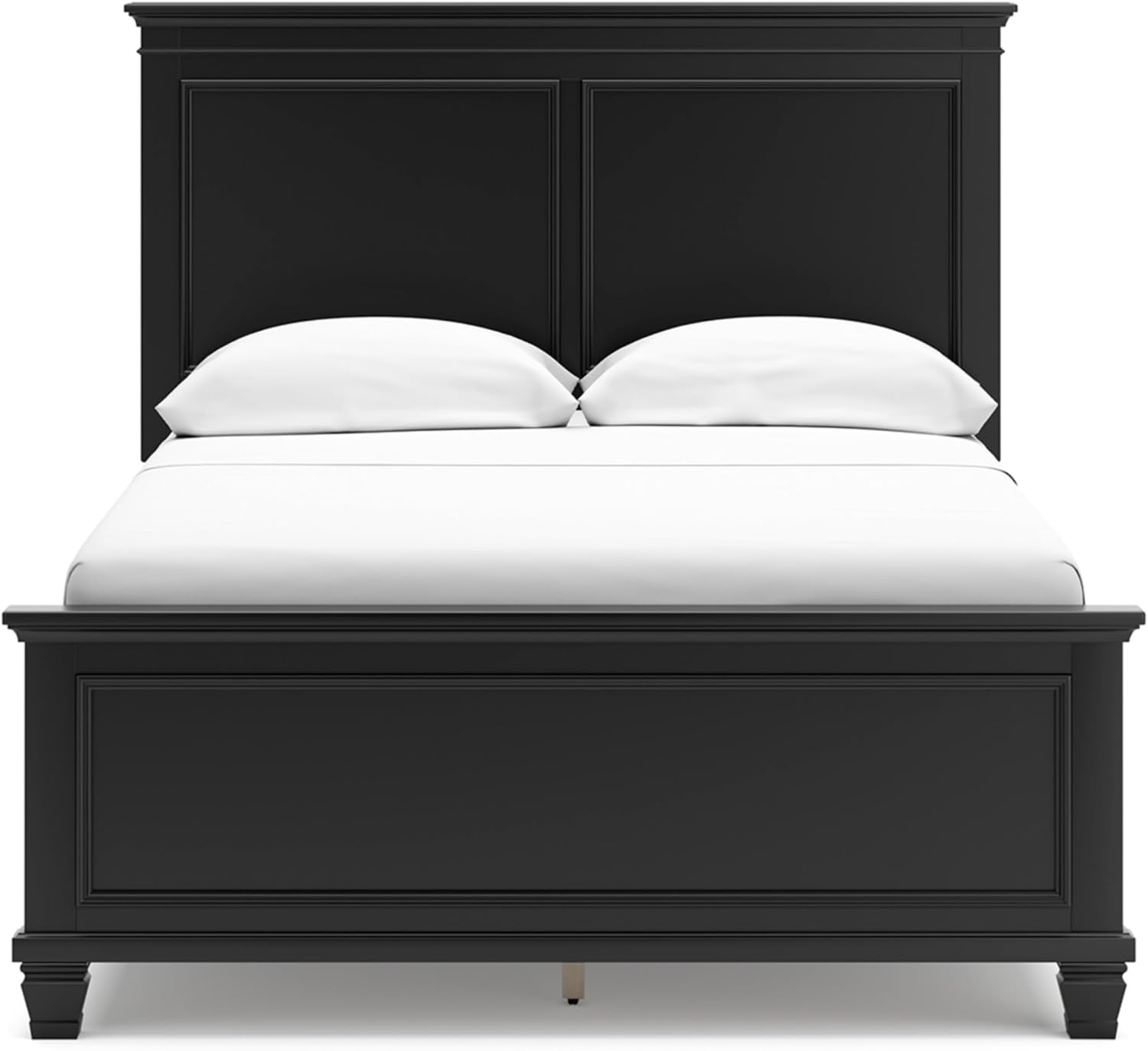 Signature Design by Ashley Lanolee Transitional Full Panel Bed with Tapered Feet, Foundation or Box Spring Needed, Black