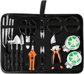 Bonsai Tree Kit 20Pcs Gardening Succulent Tools Set Tool Plant Repotting Mat Pruning Shears For Indoor(Orange)