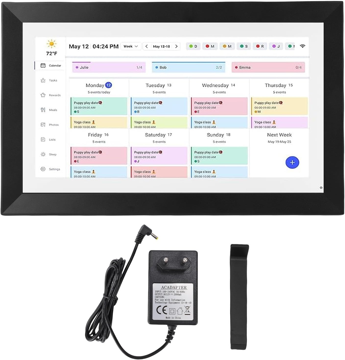 Digital Calendar, 15.6 Inch Touchscreen WiFi Digital Photo Frame, HD 1080P Resolution Smart Calendar for Home Office Wall Desktop