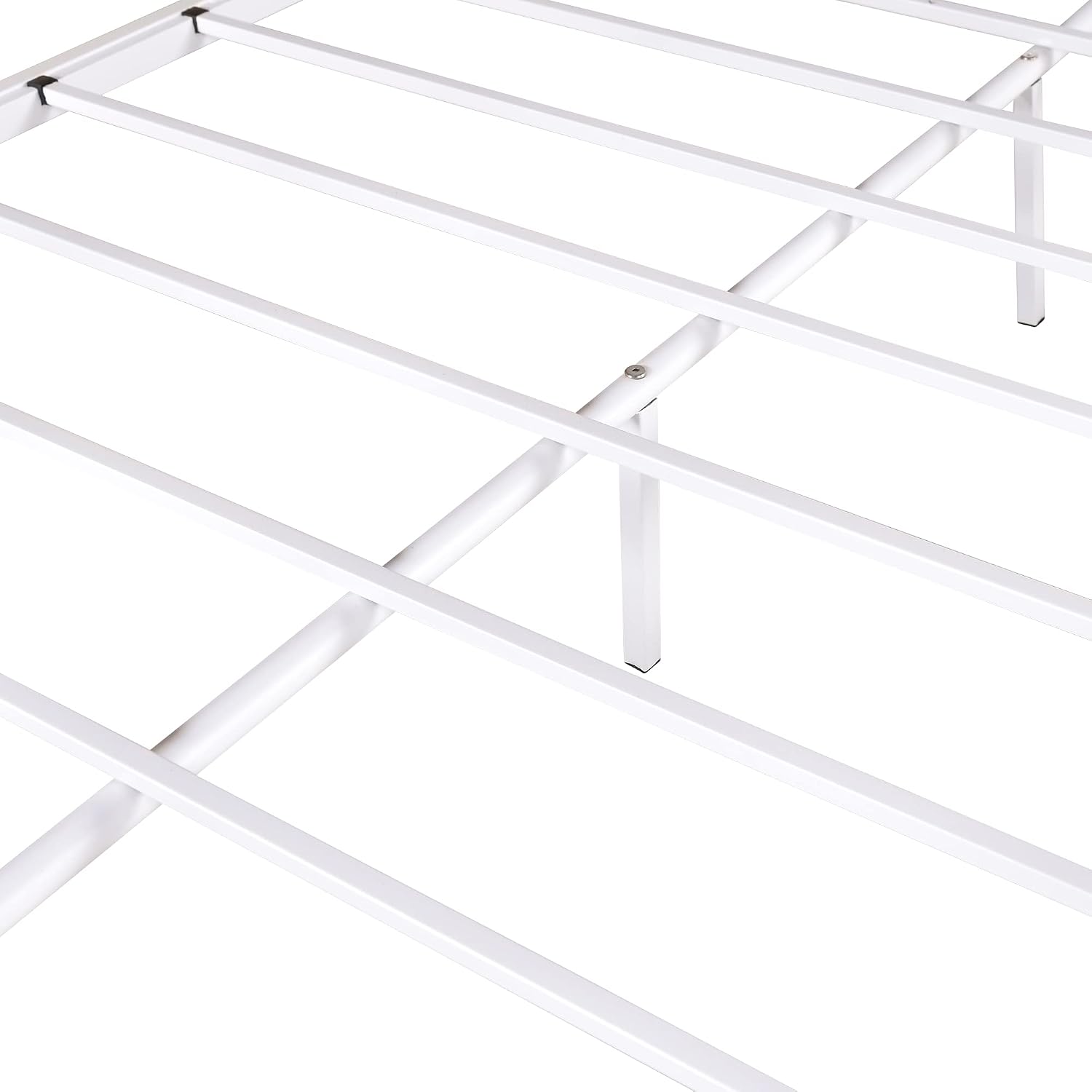Twin-Over-Full Metal Bunk Bed with Enhanced Upper-Level Guardrail,Classic Bedroom Double Bed Frame w/Slats Support and Inclined Ladder,Easy Assembly,for Kid Adult Boy Girl Teen,White