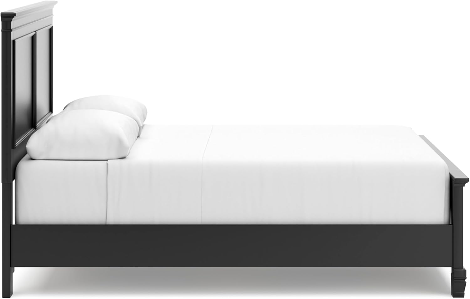 Signature Design by Ashley Lanolee Transitional Queen Panel Bed with Tapered Feet, Foundation or Box Spring Needed, Black