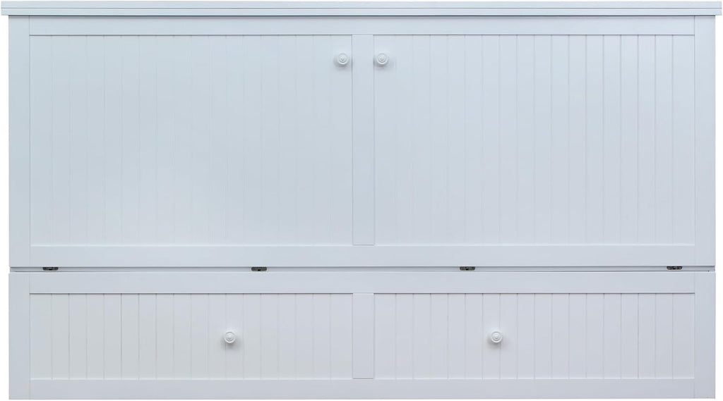 Mega Solutions Murphybedz Tuscany Murphy Cabinet Chest Bed with Charging Station 6 Inch (White, King)