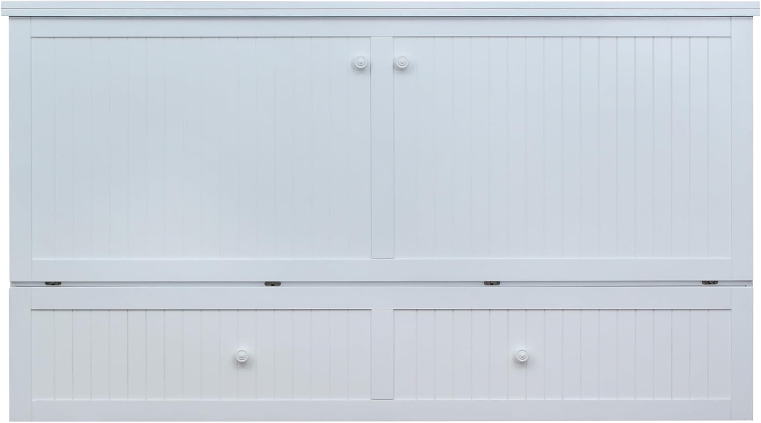 Mega Solutions Murphybedz Tuscany Murphy Cabinet Chest Bed with Charging Station 6 Inch (White, King)