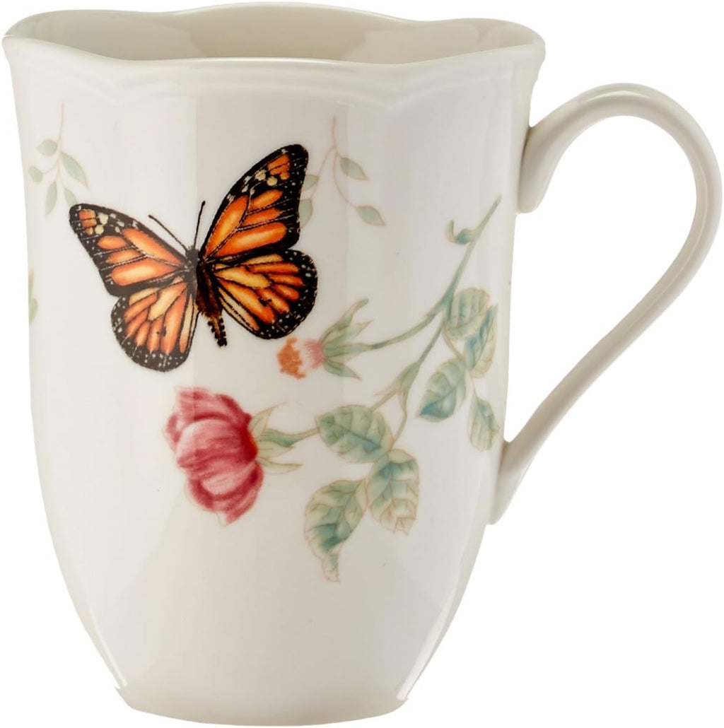 Lenox Dinnerware Set, Butterfly Meadow 18-Piece Set, Service For 6, White Porcelain, Butterfly And Flower Designs, Plates And Bowls Sets, Dishwasher Safe, Home & Kitchen (Assorted, 18 Pieces)