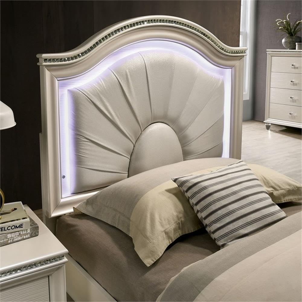 Furniture of America FOA Devado 3-Piece White Wood Bedroom Set - Full + Nightstand + Trundle
