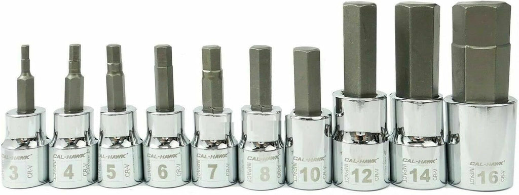 20pc Drop Forged SAE + Metric 3/8' & 1/2' Drive Hex Key Allen Head Socket,Jikkolumlukka