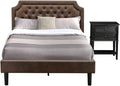 Casafoyer 2-Piece Bedroom Set – Full Bed + Nightstand (Dark Brown/Black)