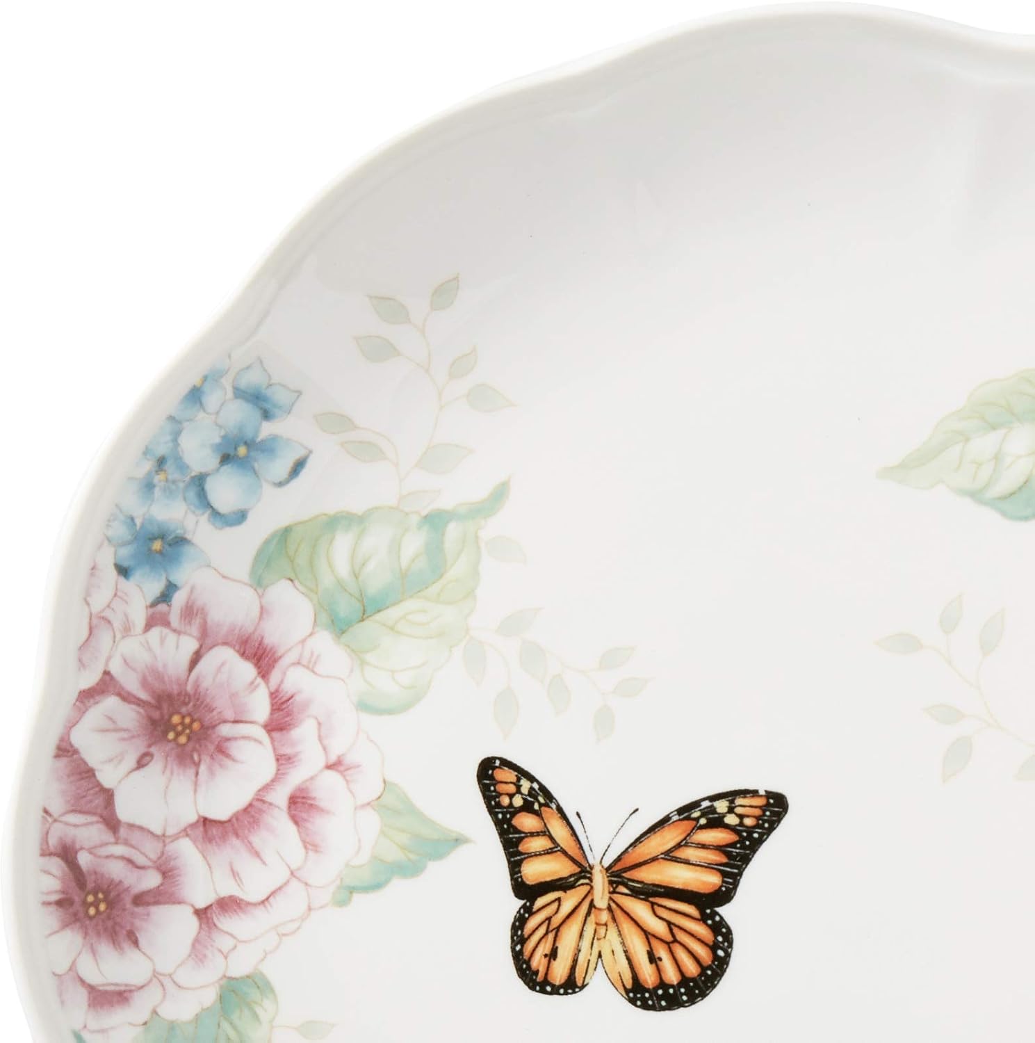 Lenox Dinnerware Set, Butterfly Meadow Hydrangea 12-Piece Set, Service For 4, Made From Ceramic Porcelain, Dishwasher And Microwave Safe, Plates And Bowls Sets, Home & Kitchen (Assorted, 12 Piece)
