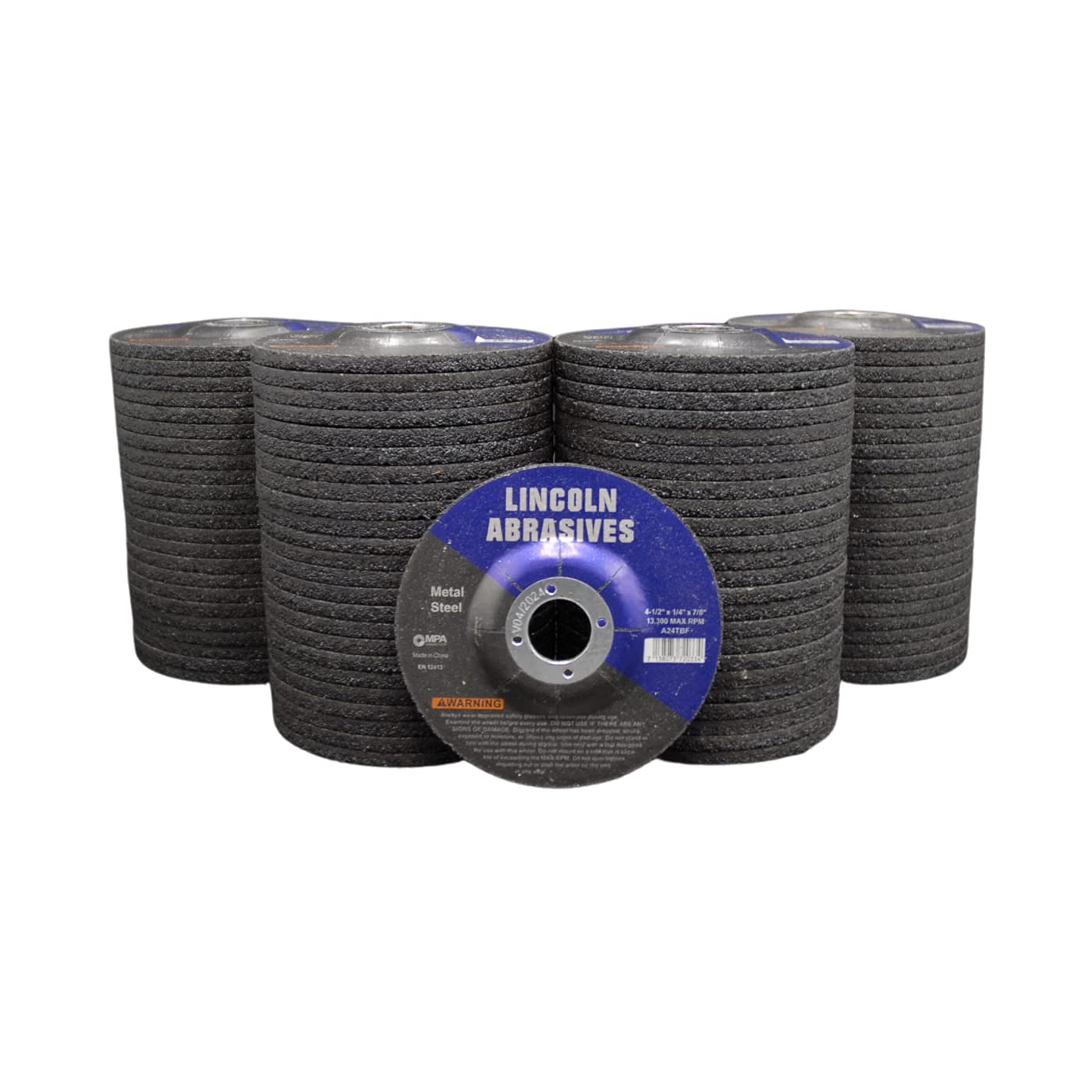100 Pack Grinding Wheels, 4.5' x 1/4' x 7/8', Aluminum Oxide Discs for Angle Grinder