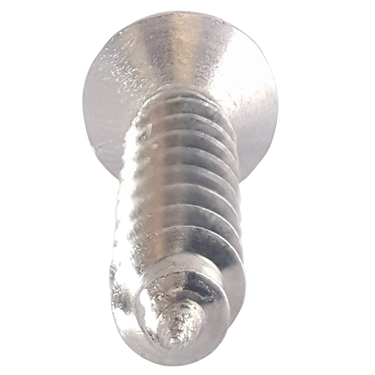 #8 x 1/2' Oval Head Sheet Metal Screws, Square Drive, Stainless Steel 18-8, Full Thread, Bright Finish, Self-Tapping, Type A, Quantity 2500 By Fastenere