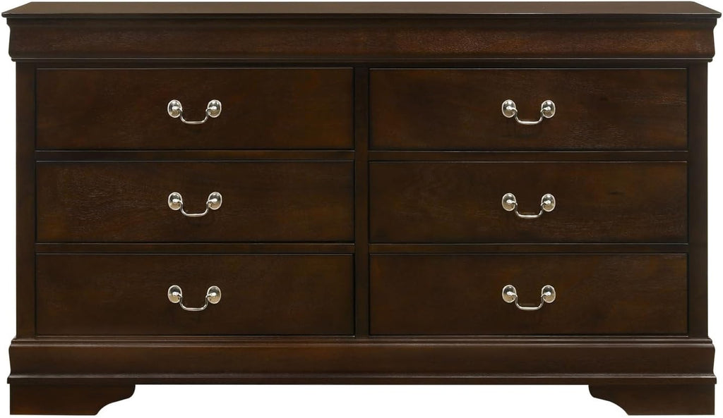 Bruno Cappuccino 4-Piece Full Bedroom Set - Wood Cappuccino - Traditional Silhouette with Elegant Finish - Bedroom Decor