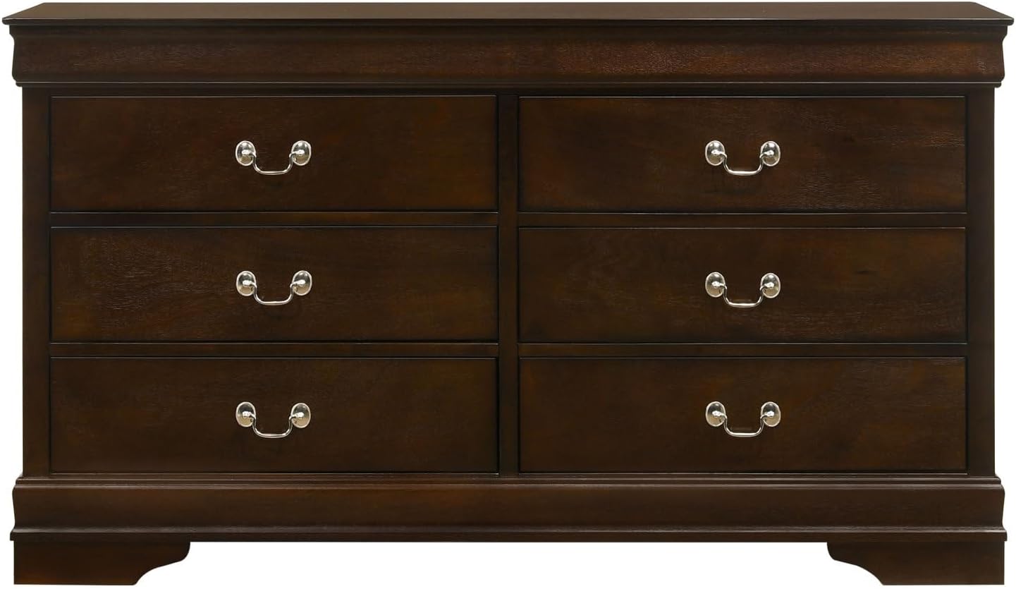Bruno Cappuccino 4-Piece Full Bedroom Set - Wood Cappuccino - Traditional Silhouette with Elegant Finish - Bedroom Decor