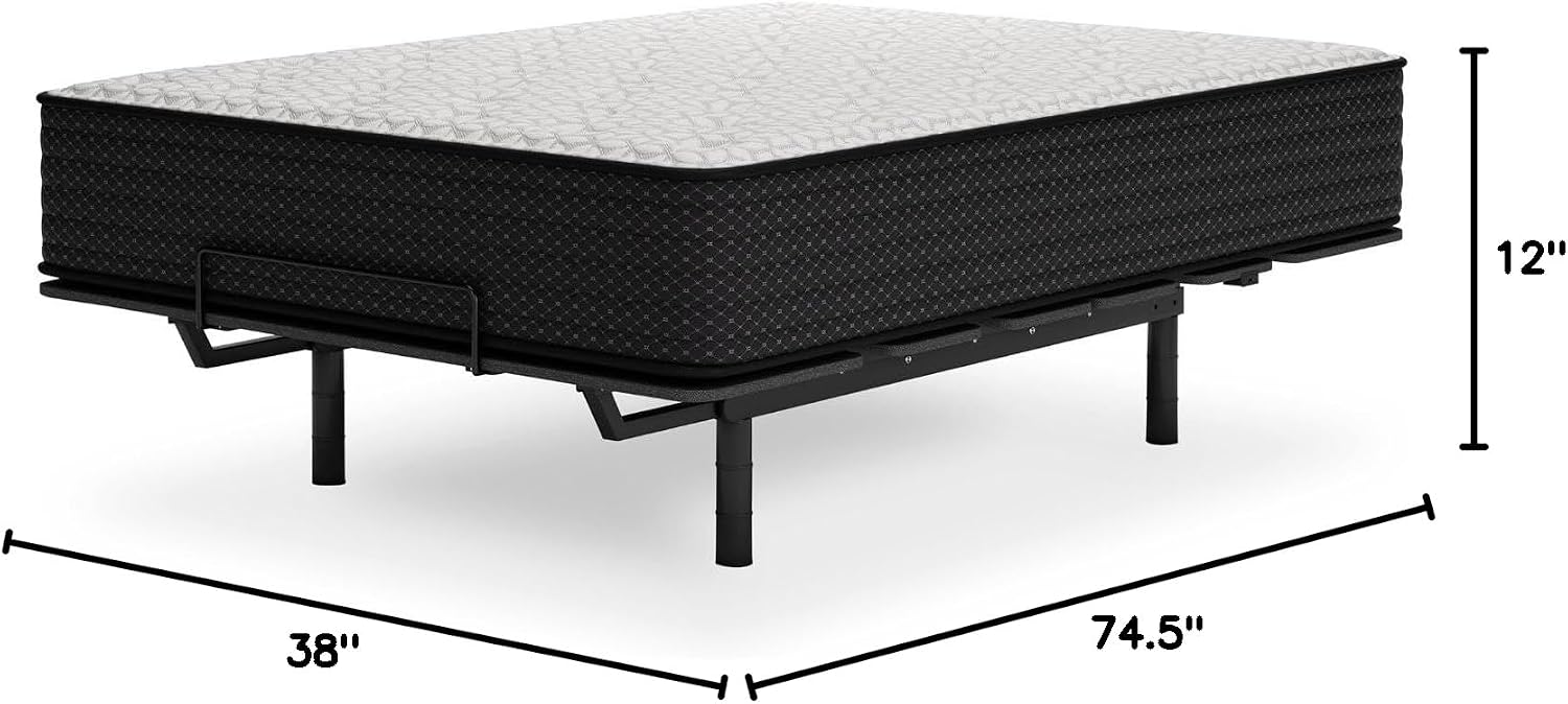 Signature Design by Ashley Plush 12 Inch Hybrid Mattress with Gel Memory Foam and Edge Support for Cool Sleep and Pressure Relief, Twin, Fiberglass-Free, Bed In A Box