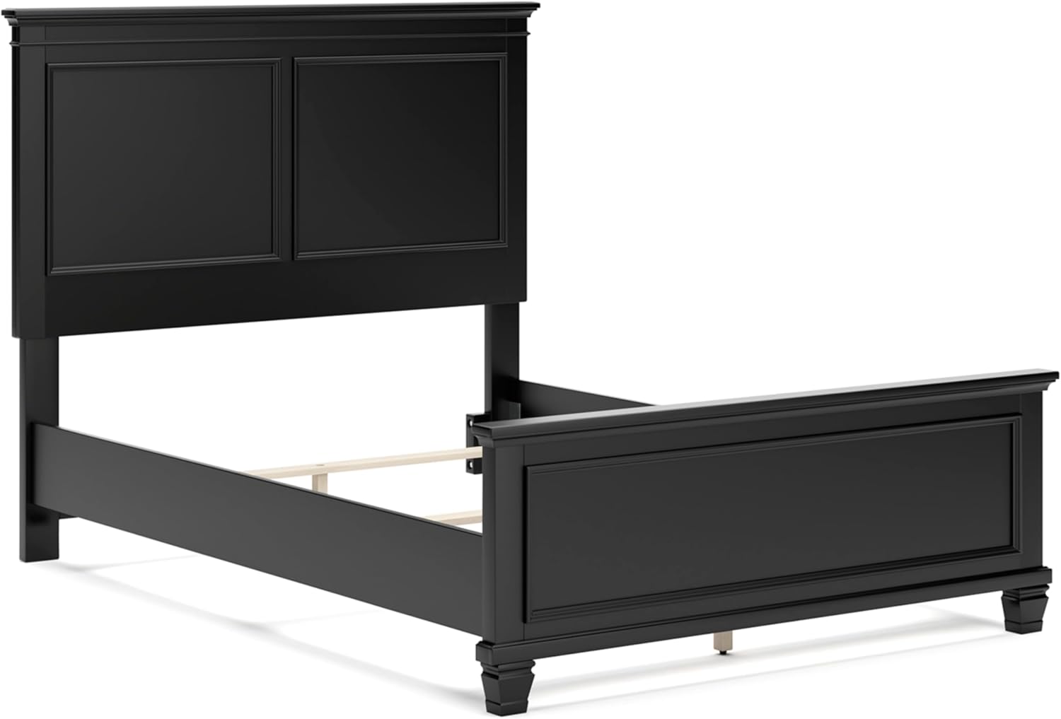 Signature Design by Ashley Lanolee Transitional Full Panel Bed with Tapered Feet, Foundation or Box Spring Needed, Black