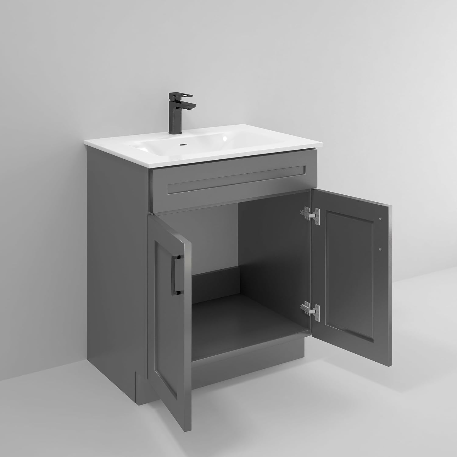 Bathroom Vanity Sink Base Ready-to-Assemble Bathroom Cabinet 24'/30'/36' Width (Vanity Base in Grey Shaker, 30 inch)