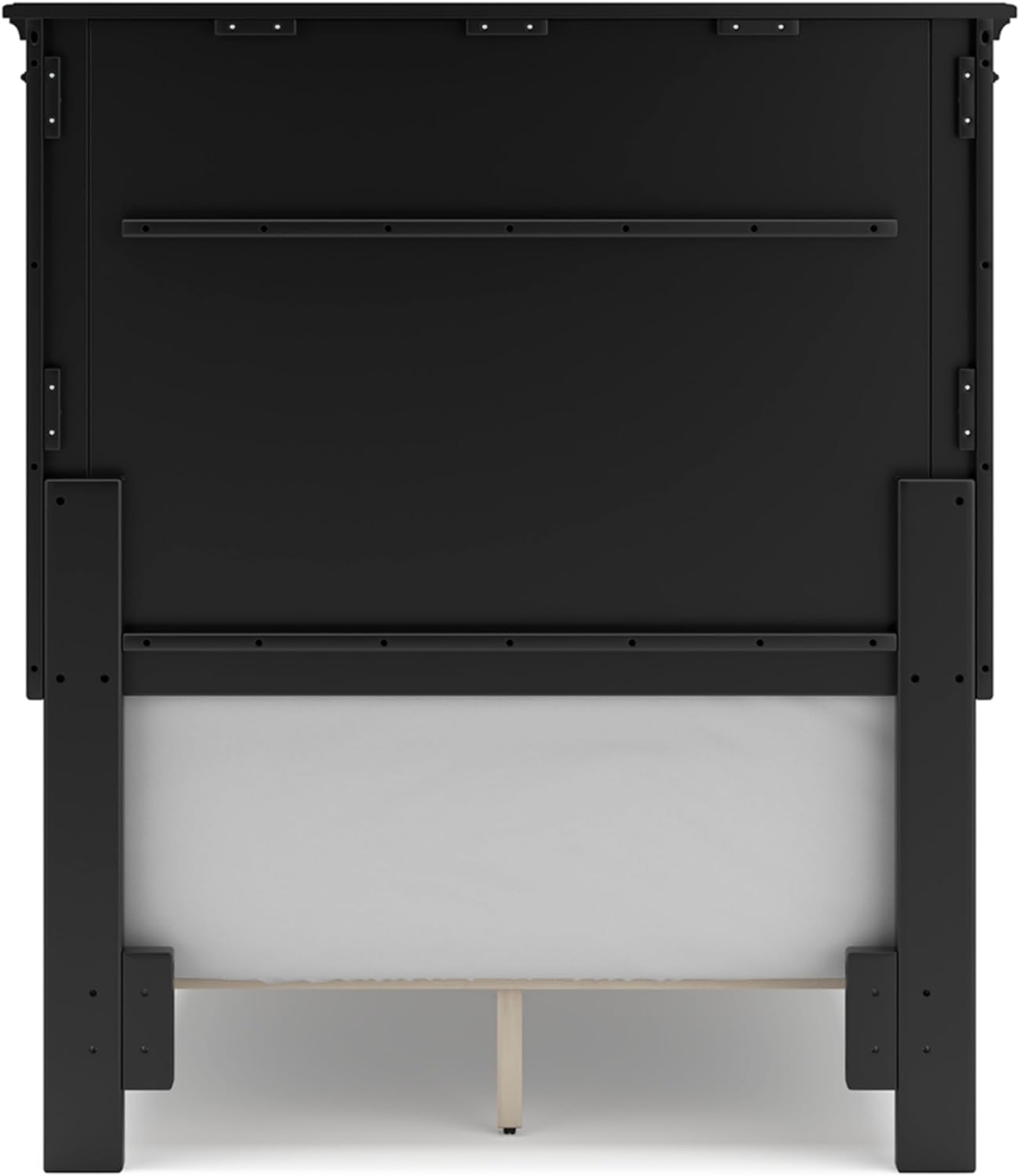 Signature Design by Ashley Lanolee Transitional Twin Panel Bed with Tapered Feet, Foundation or Box Spring Needed, Black
