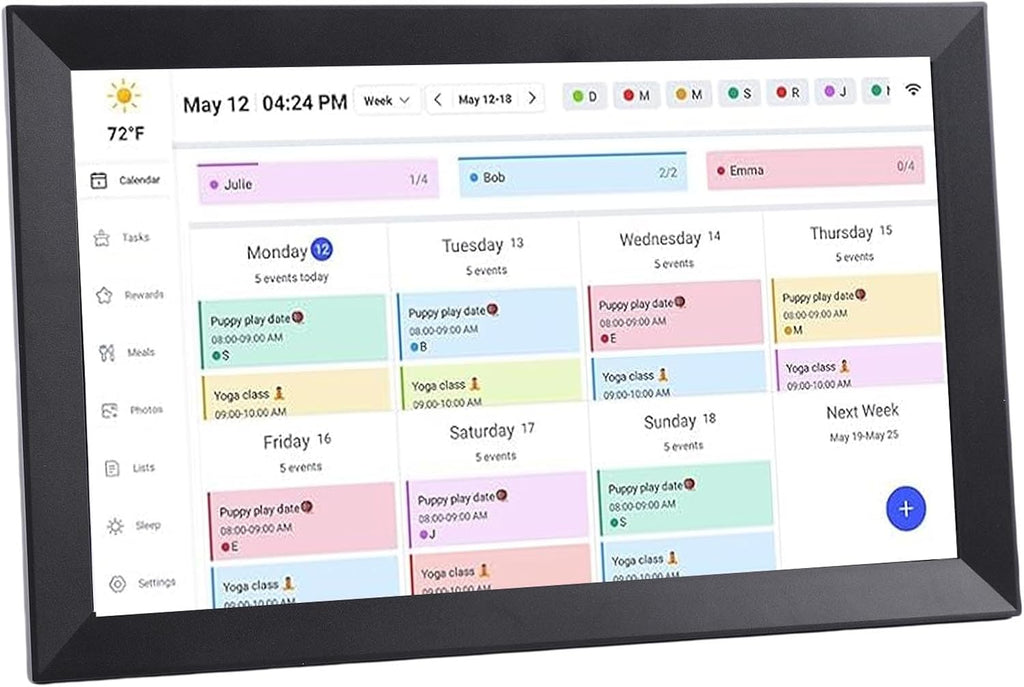 SUNGOOYUE Digital Calendar, 15.6 Inch Touchscreen WiFi 32GB Memory APP Control Wall Desktop Mount Smart Digital Calendar with 1080P HD Display for Family Management (US plug)