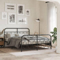 Full Metal Bed Frame with Black Matte Finish, 59 x 79 Inches, 5 Legs for Enhanced Stability, Underbed Storage Space, Easy Assembly, Modern Rectangular Design for Adult Bedroom