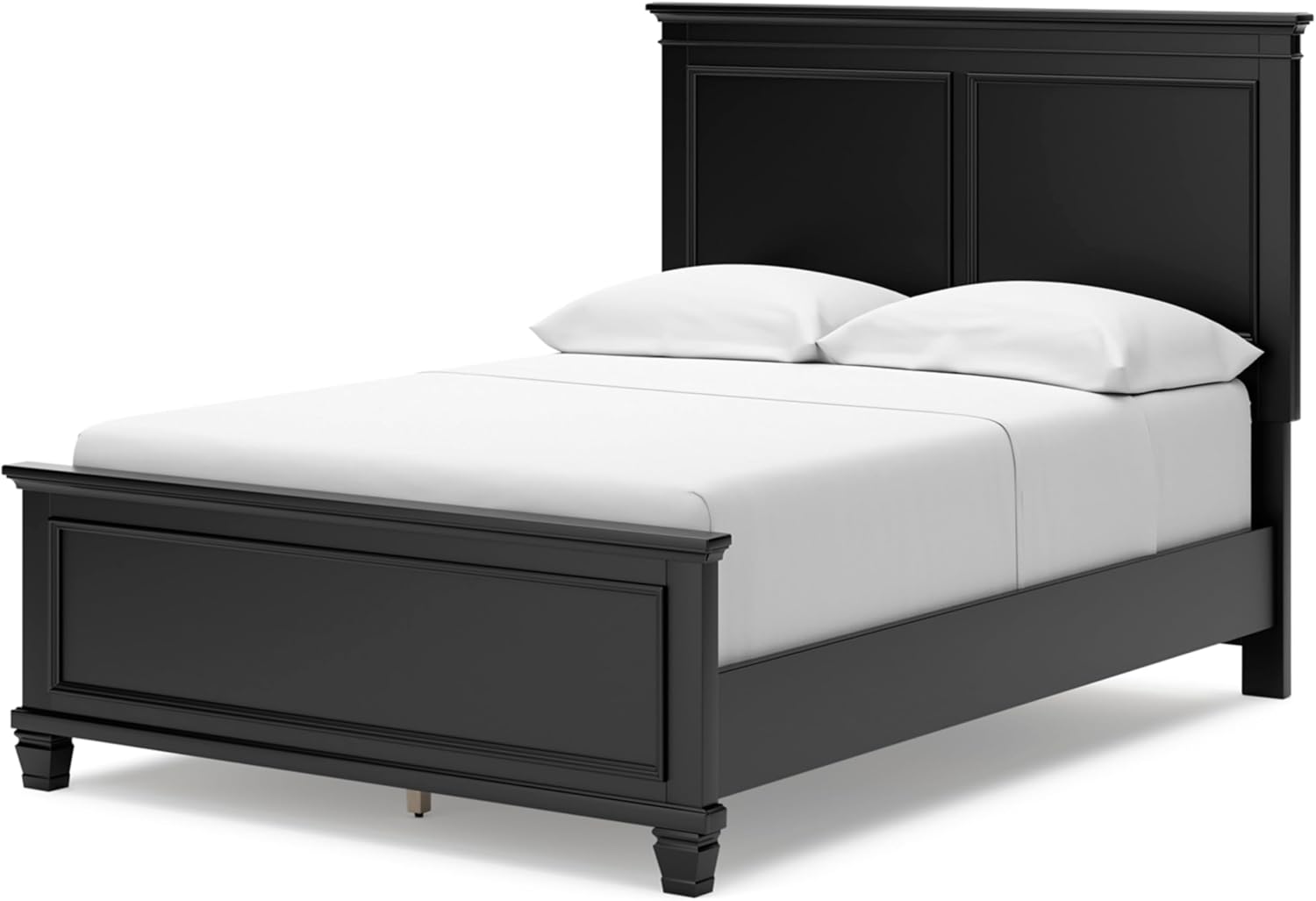 Signature Design by Ashley Lanolee Transitional Full Panel Bed with Tapered Feet, Foundation or Box Spring Needed, Black