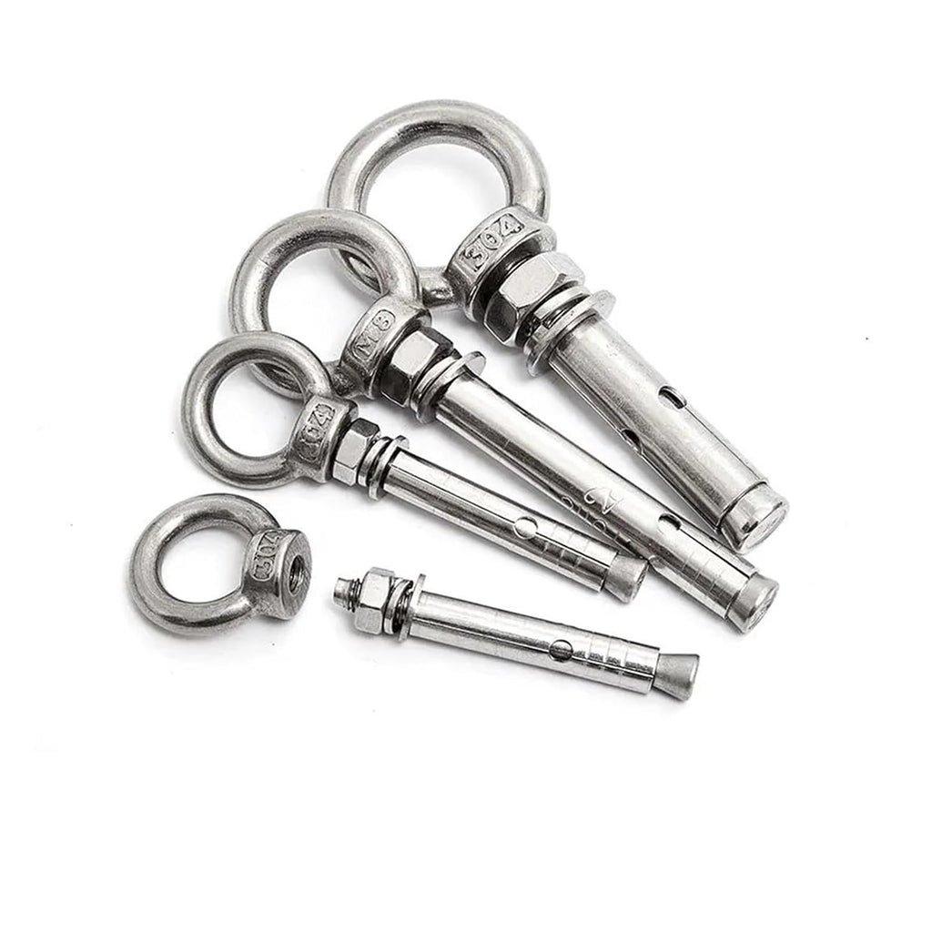 Anchor Bolts,Expansion Bolt, M6/M8/M10 Sleeve Anchor Concrete Expansion Eye Bolt Stainless Steel Installation Artifact Hook Universal with Ring Screws 1PCS(M10x80mm)