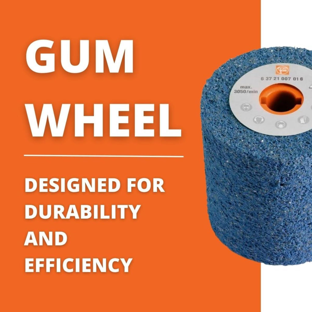 Fein Gum Wheel for Metal Finishing on WPO 14-25 E-Stainless Steel Professional Set and WPO 14-25 E - Fine, Heavy-Duty, 180 Grit, 4' x 4' Diameter, 3/4' Bore - 63721007016