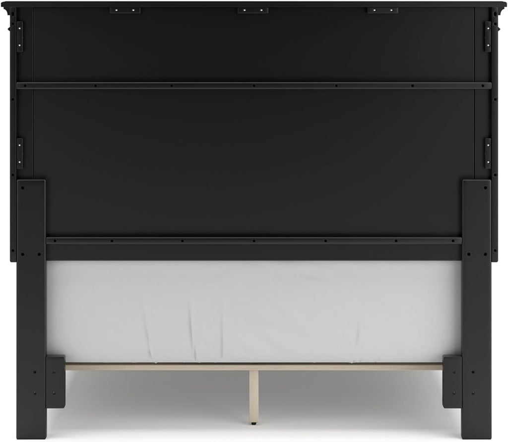 Signature Design by Ashley Lanolee Transitional Full Panel Bed with Tapered Feet, Foundation or Box Spring Needed, Black