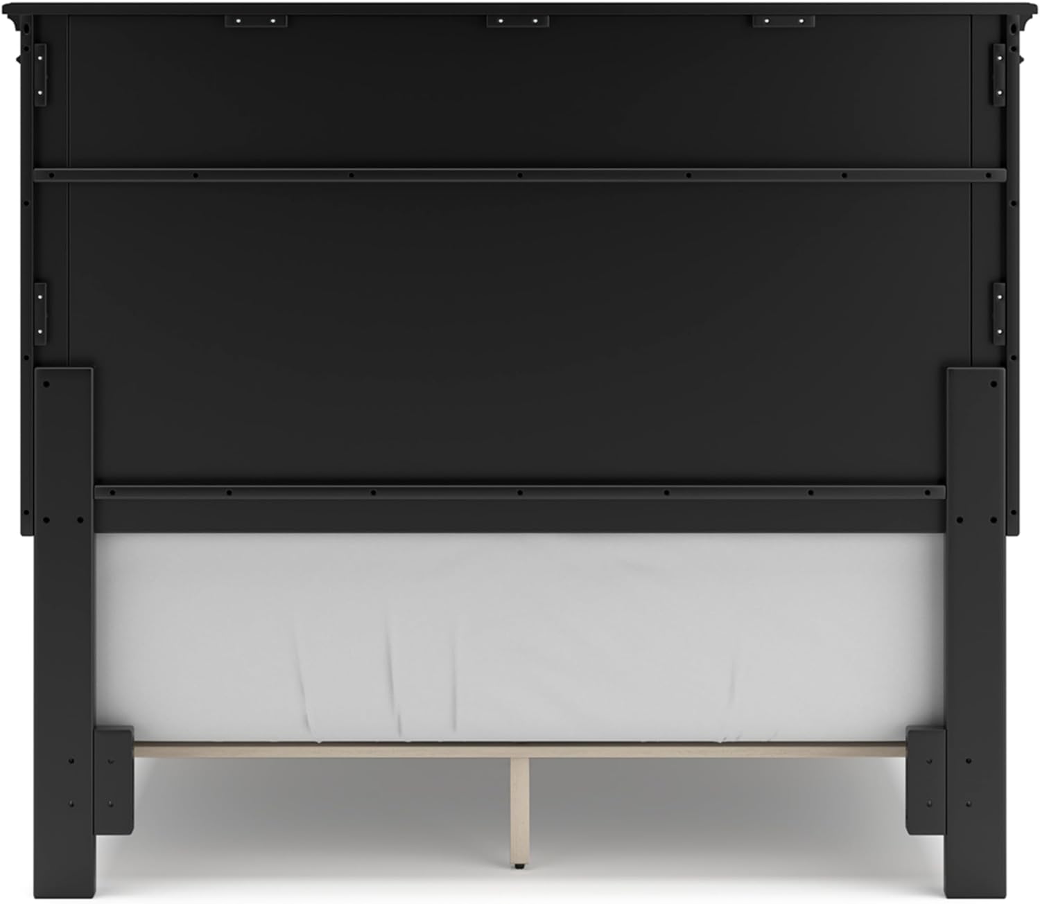 Signature Design by Ashley Lanolee Transitional Full Panel Bed with Tapered Feet, Foundation or Box Spring Needed, Black