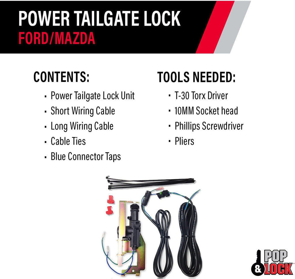 Pop & Lock - Power Tailgate Lock Fits Ford F150, Models 1997 to 2004 - for Tailgate With or Without OEM Manual Lock (PL8200)