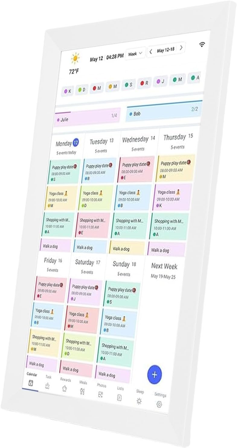 Wall Digital Calendar, 15.6 Inch Smart Digital Calendar Planner, WiFi Touchscreen Chore Chart 32GB, for Family with APP (US Plug)