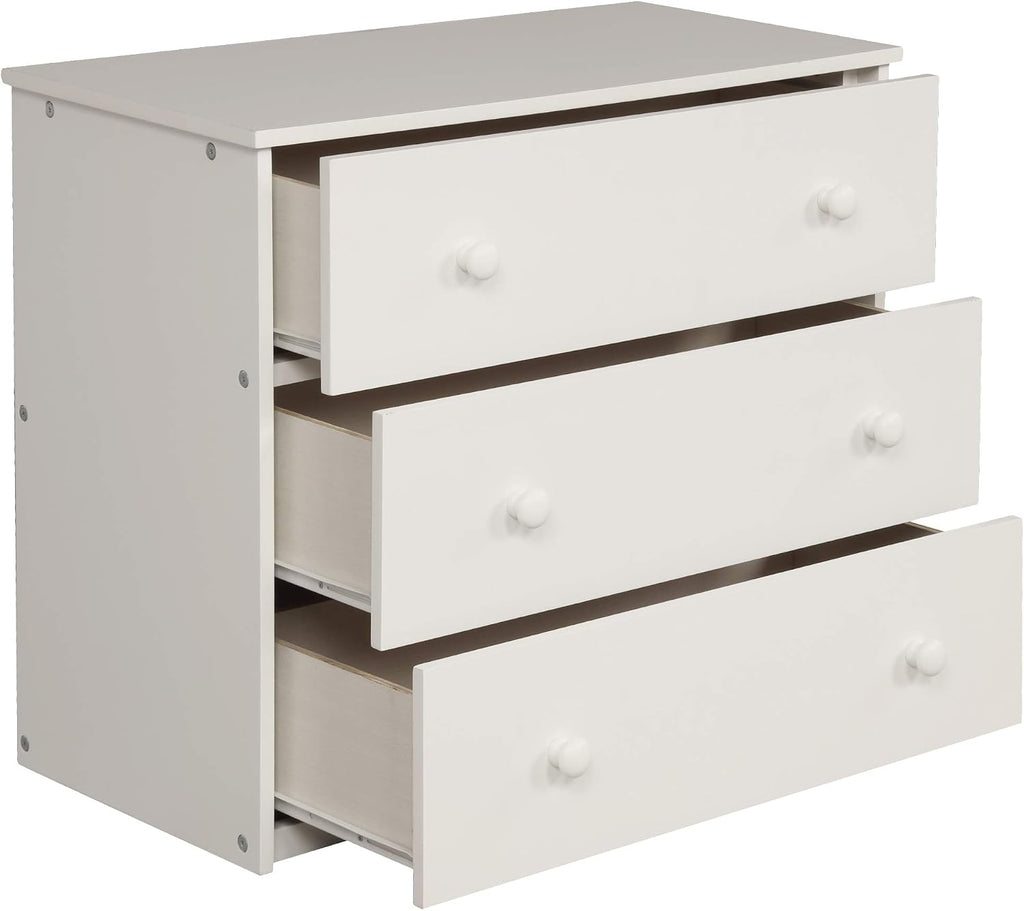 JIVOIT Twin Size Low Loft Bed with Rolling Portable Desk, Wooden Loft Bed with Cabinet/Bookshelf/Drawers/Open Shelves for Kids Teens Adults, No Box Spring Required (White-Twin-Rolling Portable Desk)